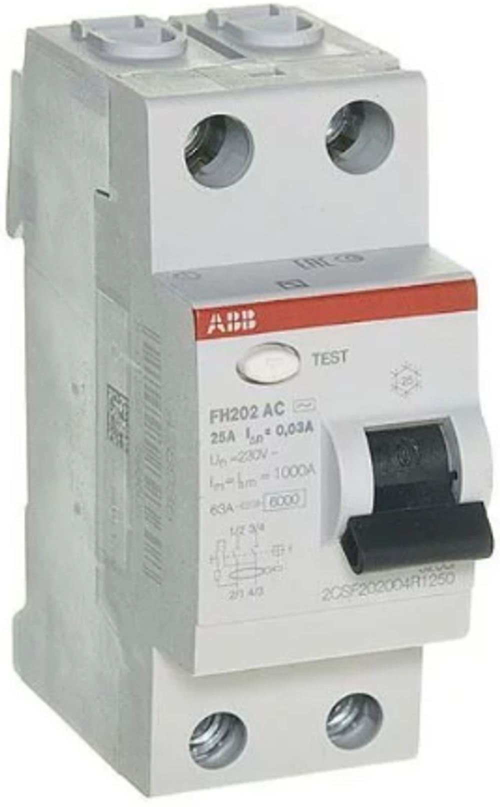 Выключатель дифференциального тока (ВДТ, УЗО)  ABB 2CSF202004R1250