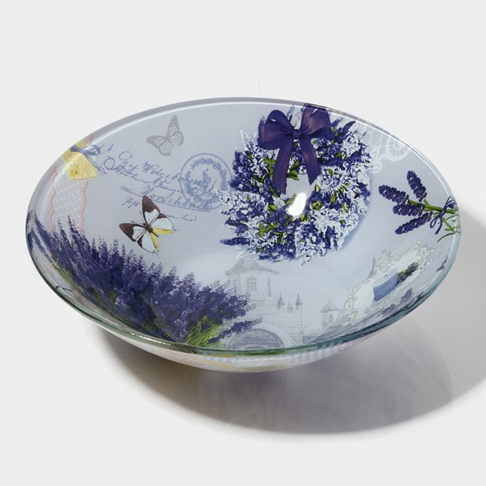 Салатник Доляна «Лаванда», 600 мл, 18×5 см, стекло