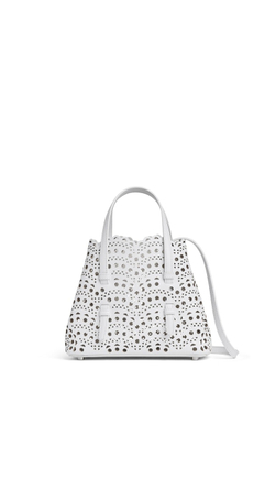 ALAÏA СУМКА MINA 20 ИЗ ВЕНСКОЙ ТЕЛЯЧЬЕЙ КОЖИ, КРЕМОВЫЙ