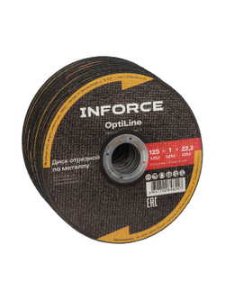 Диск отрезной по металлу OptiLine (125x1.0x22.2 мм) упаковка 20шт Inforce INB12510-20