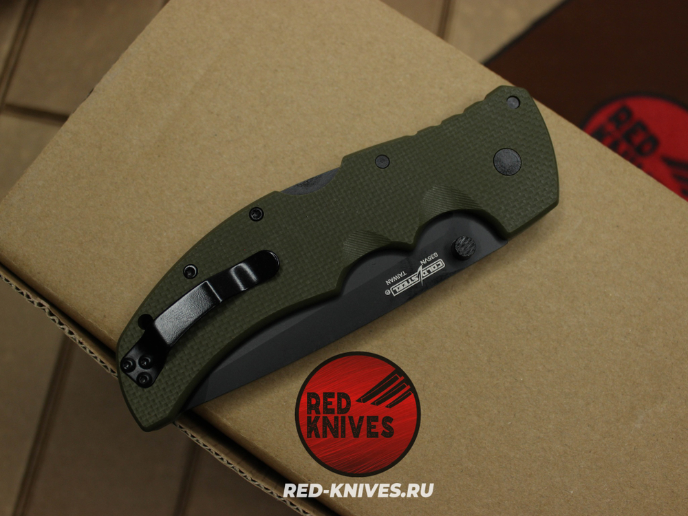 Нож Cold Steel Recon 1 Tanto G10 (V2024) - зеленая рук., черный клинок RK/Н81