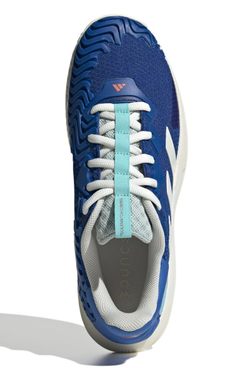 Мужские кроссовки теннисные Adidas SoleMatch Control - core blue/cloud white/flash aqua