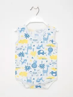 Боди-майка, цвет голубой/африка, рост 74 см