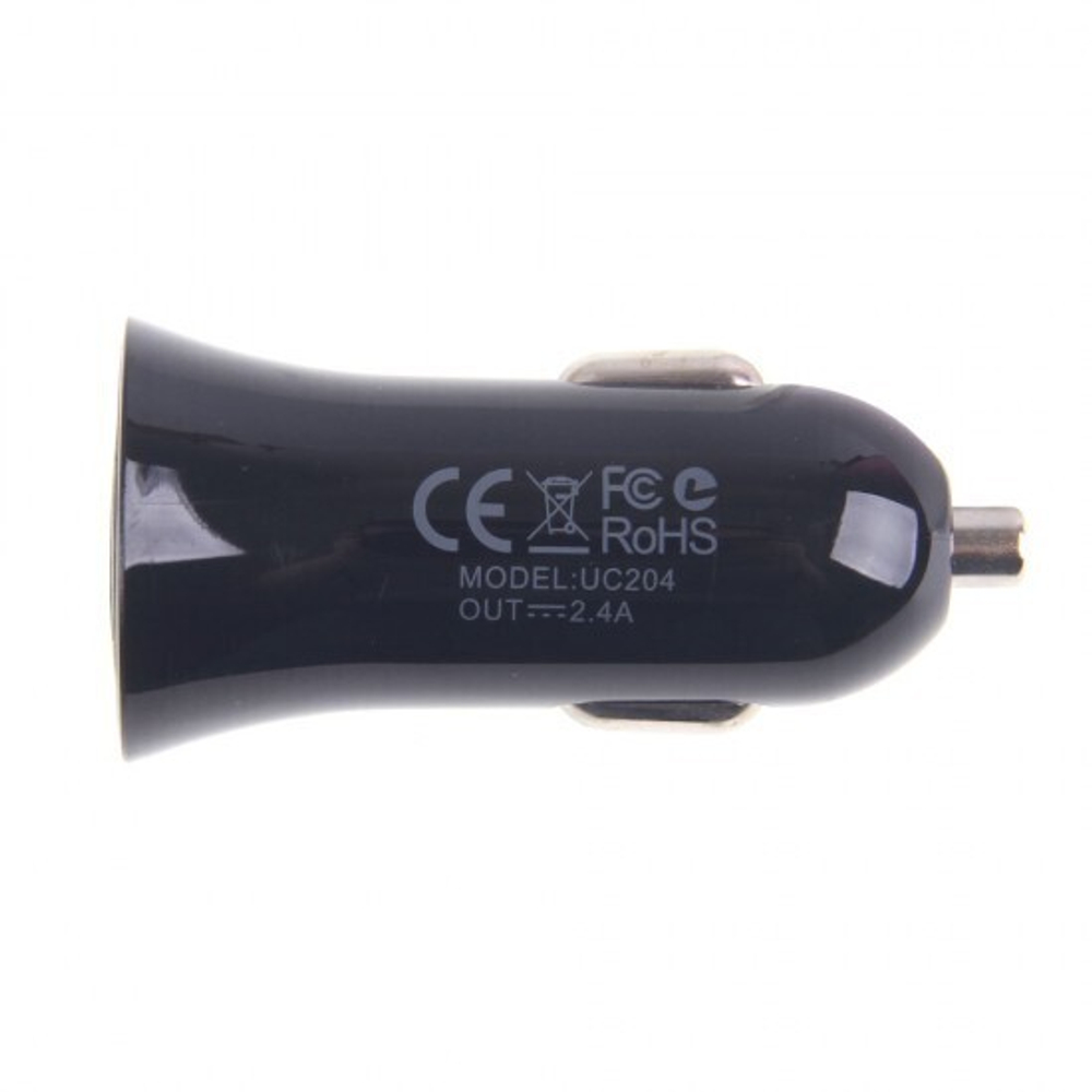 Автомобильный адаптер Hoco UC204 на 2 USB, 012144 Черный