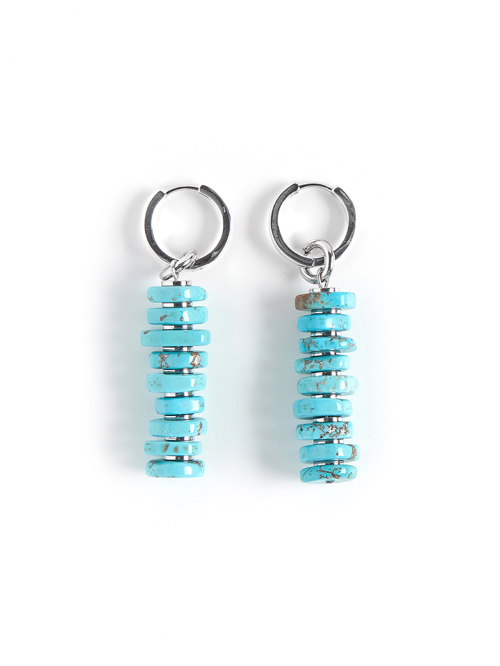 Серьги "Plane blue" с турквенитом Silver