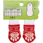 Носочки для животных «LAPUSIK», принт олененок, цвет красный, размер s, 2,5см