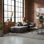 Туалетный столик 63х35х80, G+K, консоль, журнальный столик, консольный в стиле лофт, для маникюра, массив дикого дуба, Makosa