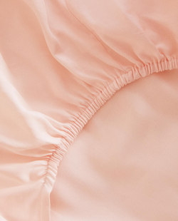 Zara Home - Атласная простыня с эластичной лентой, высота 30 см (вес 300 нитей), розовый, 90х200х30 см