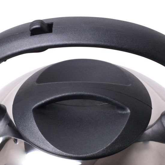 Чайник 2,5 л. из нержавеющей стали со свистком Kamille KM-0689 и черной бакелитовой ручкой