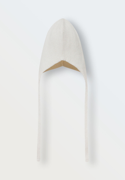 Шапочка вязаная Lite с завязками (экрю)