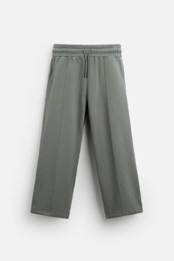 ZARA БРЮКИ WIDE FIT С ДЕКОРАТИВНЫМИ ШВАМИ, ВОДЯНИСТО-ГОЛУБОЙ