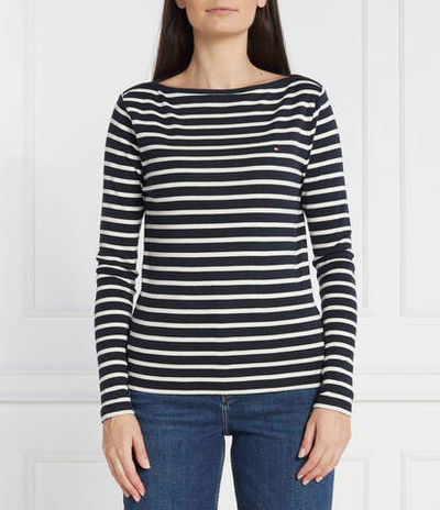 Блузка CODY RIB SLASH-NK LS Tommy Hilfiger - темно-синий(WW0WW40829)