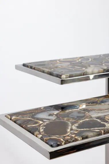 Кофейный столик Black Agate silver L