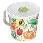 Контейнер-кружка 750мл с клапаном с декором (светло-бежевый)