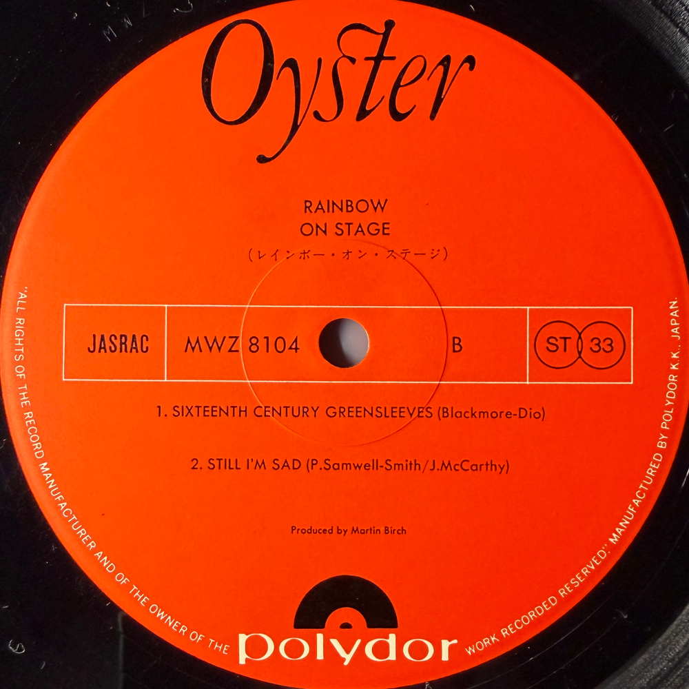 Rainbow - On Stage 2LP (Япония 1977г.)