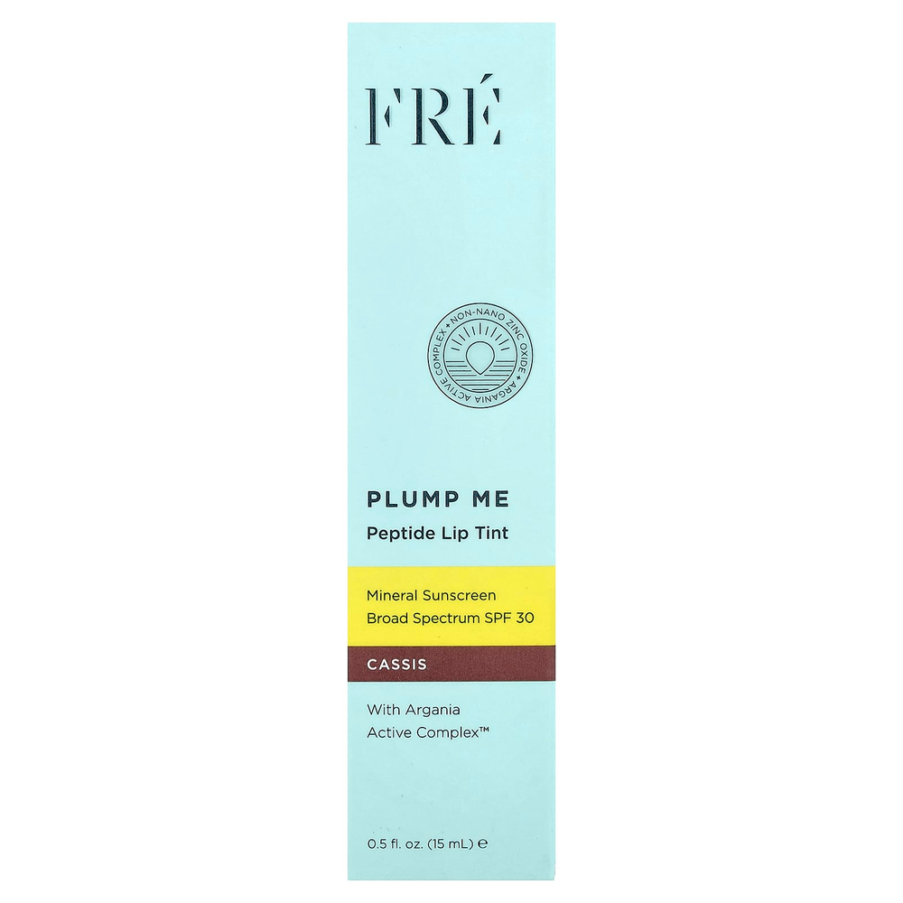 Fre, Plump Me, пептидный тинт для губ, SPF 30, кассис, 15 мл (0,5 жидк. унции)