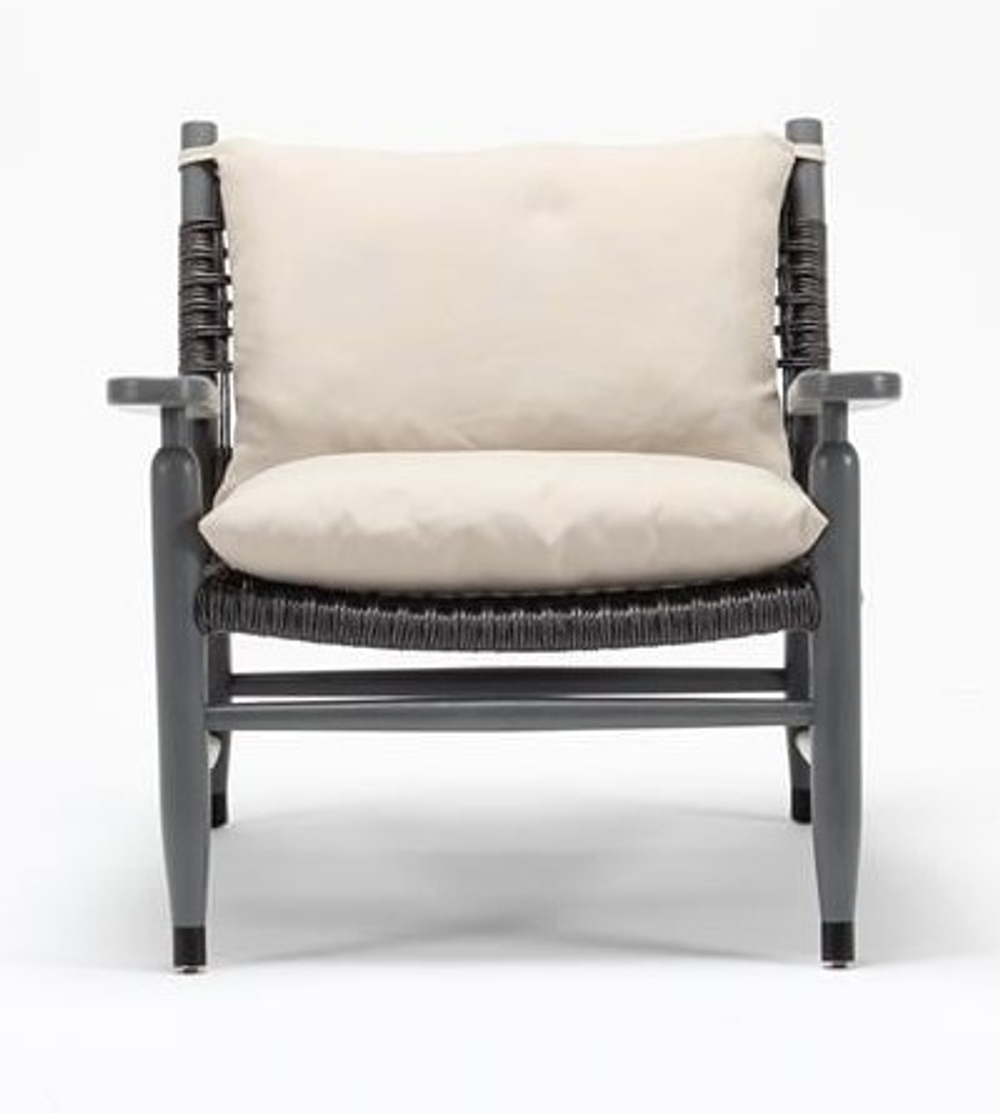 Кресло деревянное плетеное с подушками Tagliamento Helio