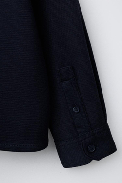 ZARA РУБАШКА С КАРМАНОМ, ТЕМНО-СИНИЙ