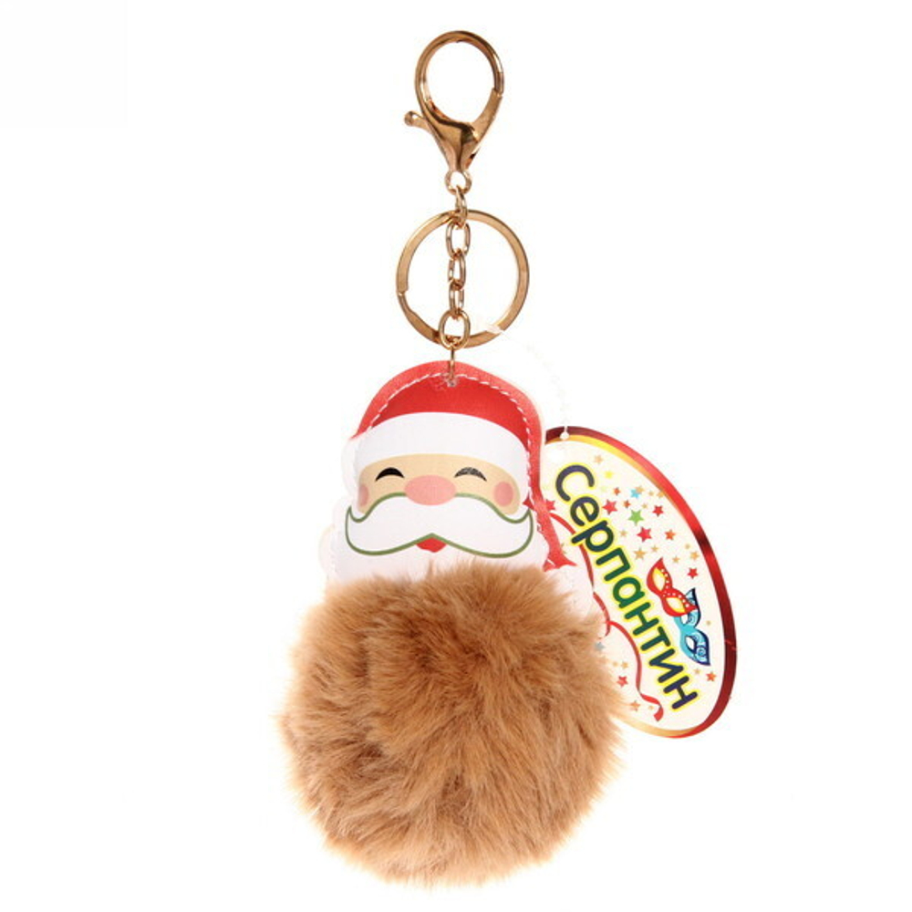 Брелок с карабином «Pom pom- Дед Мороз» микс 6 цветов, 11см