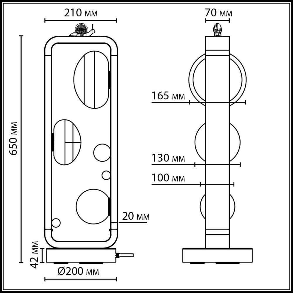 5434/3FB ODL_EX Ландшафтный светильник 65см IP54 G9 3*15W NATURE