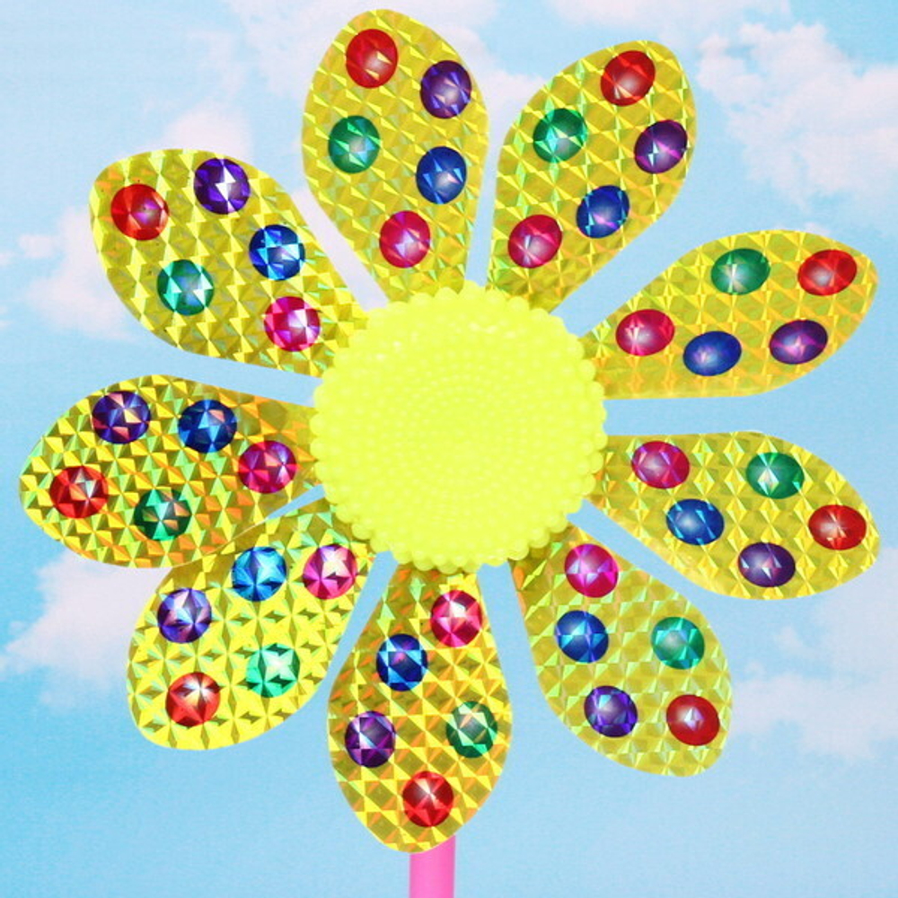 Ветрячок d-16,5 см «Цветок пестрый» 28 см, микс