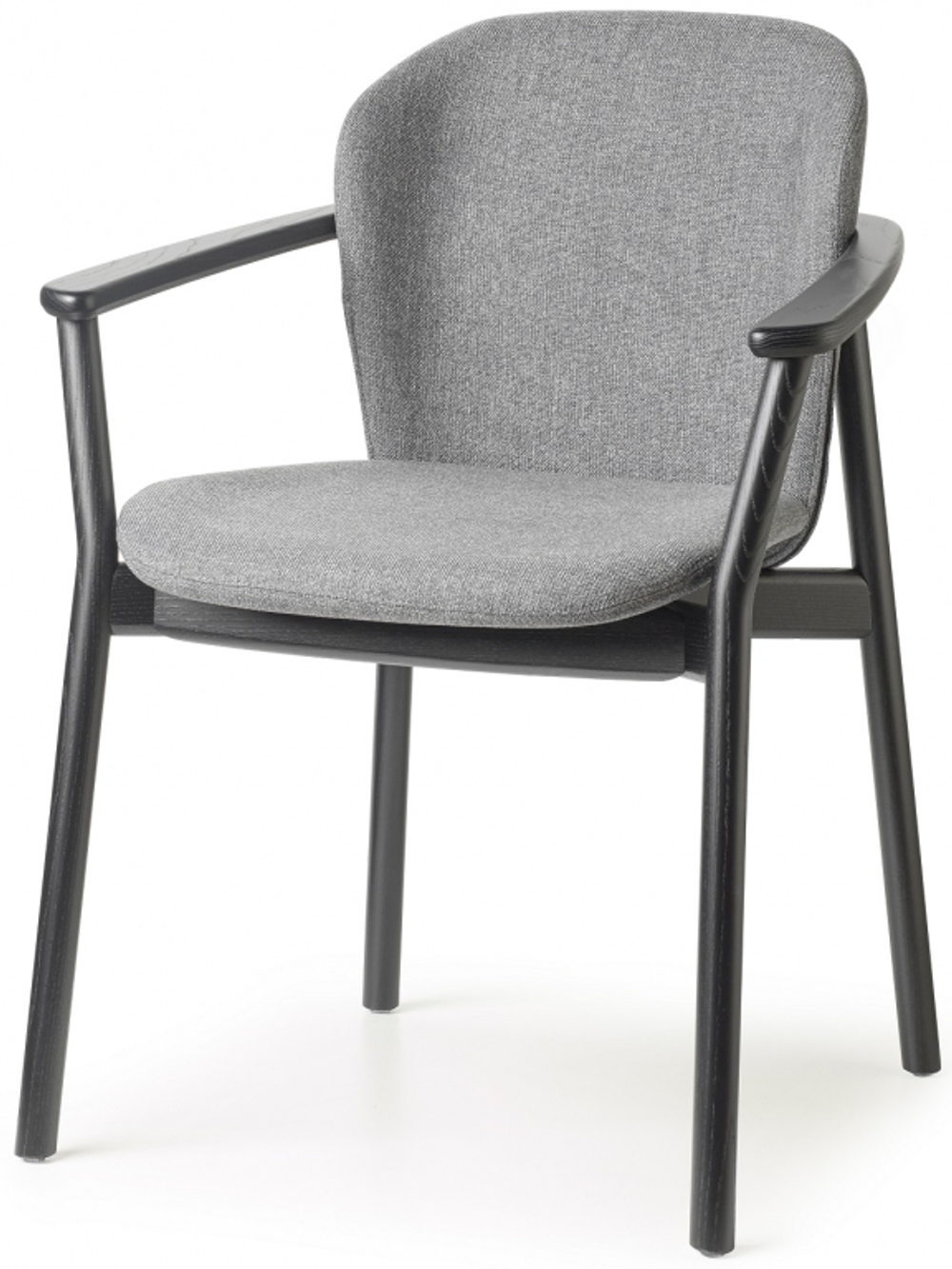 Кресло деревянное с обивкой Scab Design Natural Finn, черный ясень, серый