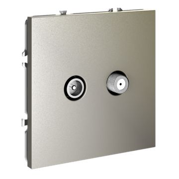 Розетка телевизионная встраиваемая VOLTUM S70 оконечная TV+SAT, (шелк)