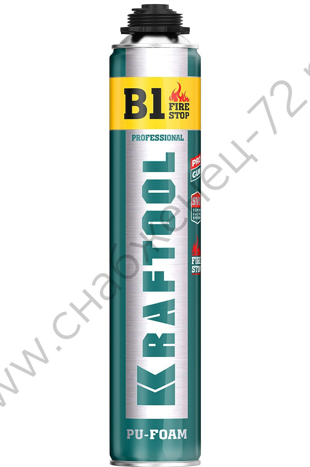 KRAFTOOL FIRE STOP B1, выход до 45л 750мл SVS не залипающий клапан °С=240, пистолетная огнестойкая, Монтажная пена (41186)