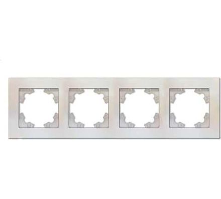 Рамка четырехместная горизонтальная "UNIVersal" серия "Афина" жемчуг (еврослот) (HU2331)