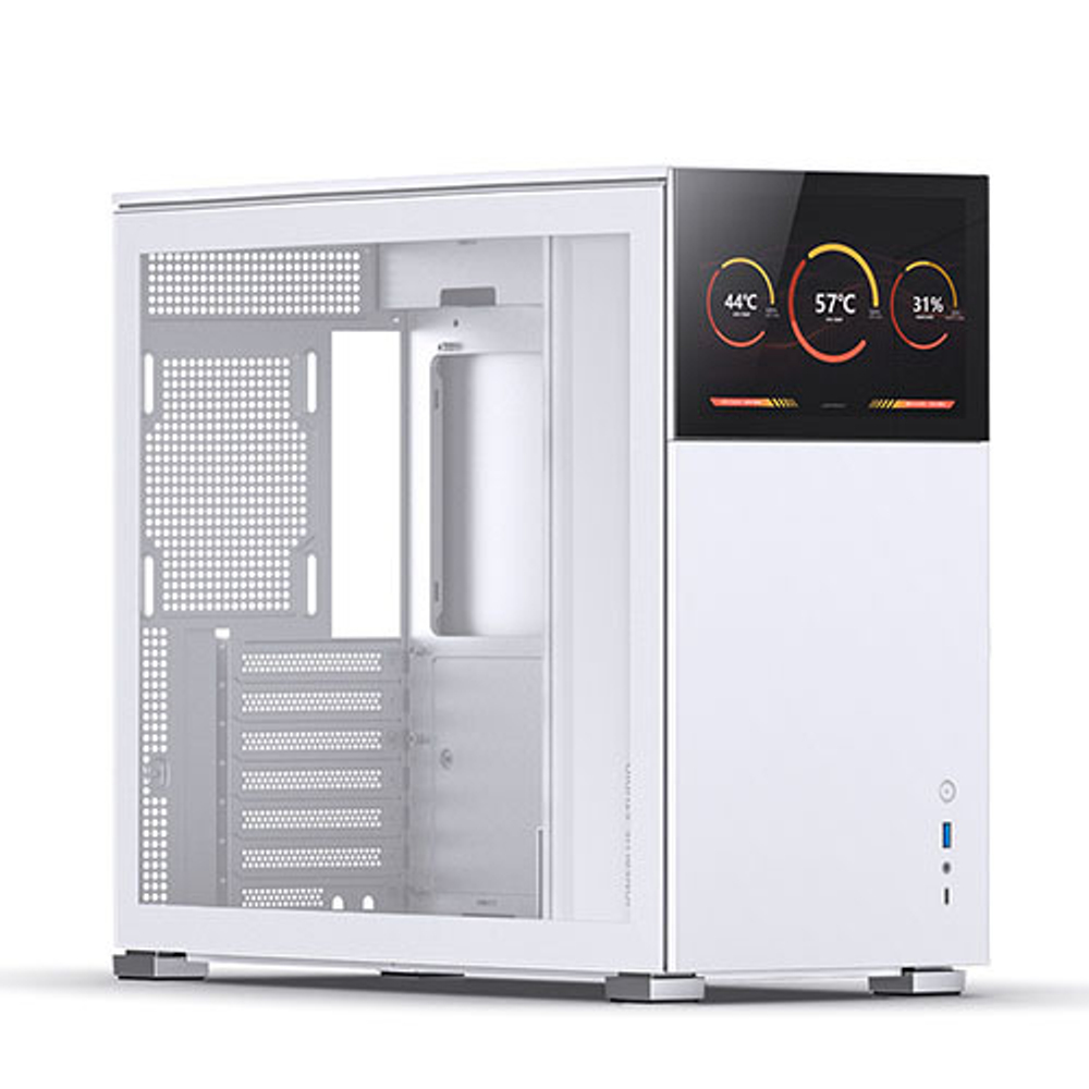 Корпус JONSBO D41 STD SC, 8" Color LCD, mini-ITX, micro-ATX, ATX, белый (без БП)