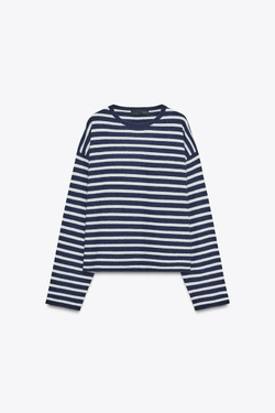 ZARA СВИТЕР В ПОЛОСКУ ИЗ 100% ШЕРСТИ, ПОЛОСКИ