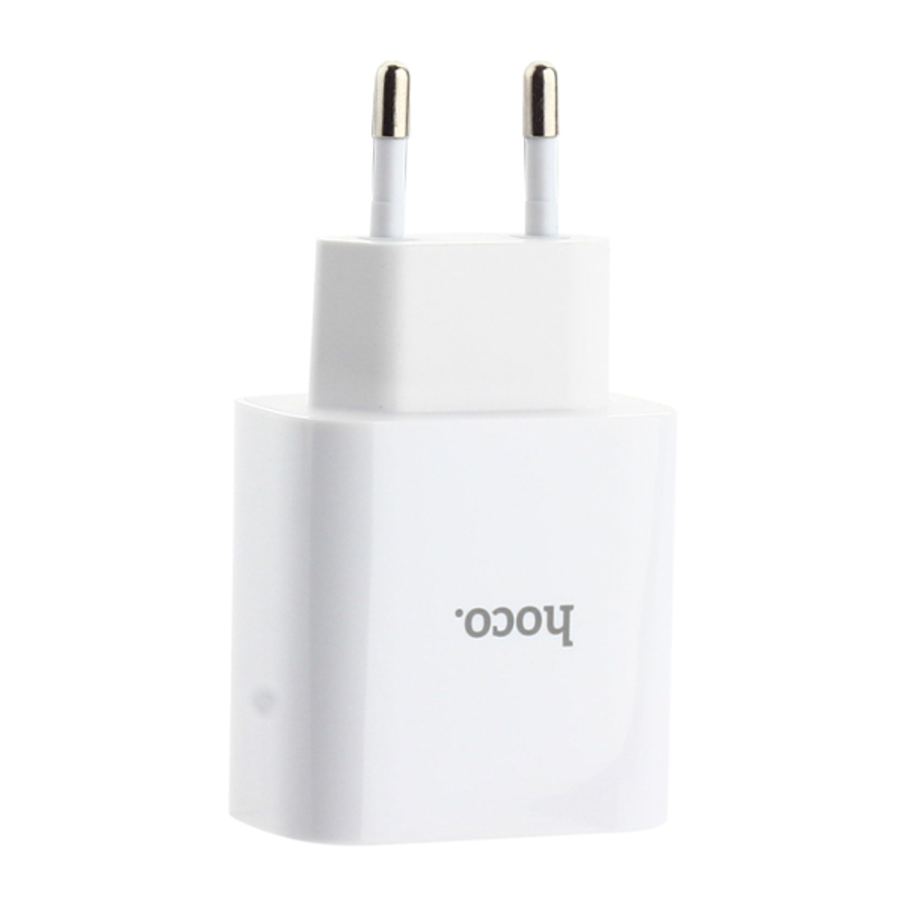 Адаптер питания Hoco C57A Speed charger PD+QC 3.0 (USB: 5V max 3.1A/ 18Вт) Белый