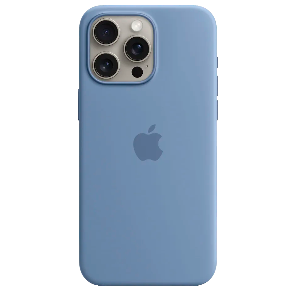 Силиконовый чехол с поддержкой MagSafe Apple Silicone Case для iPhone 15 Pro Max, Winter Blue (Зимняя синева)