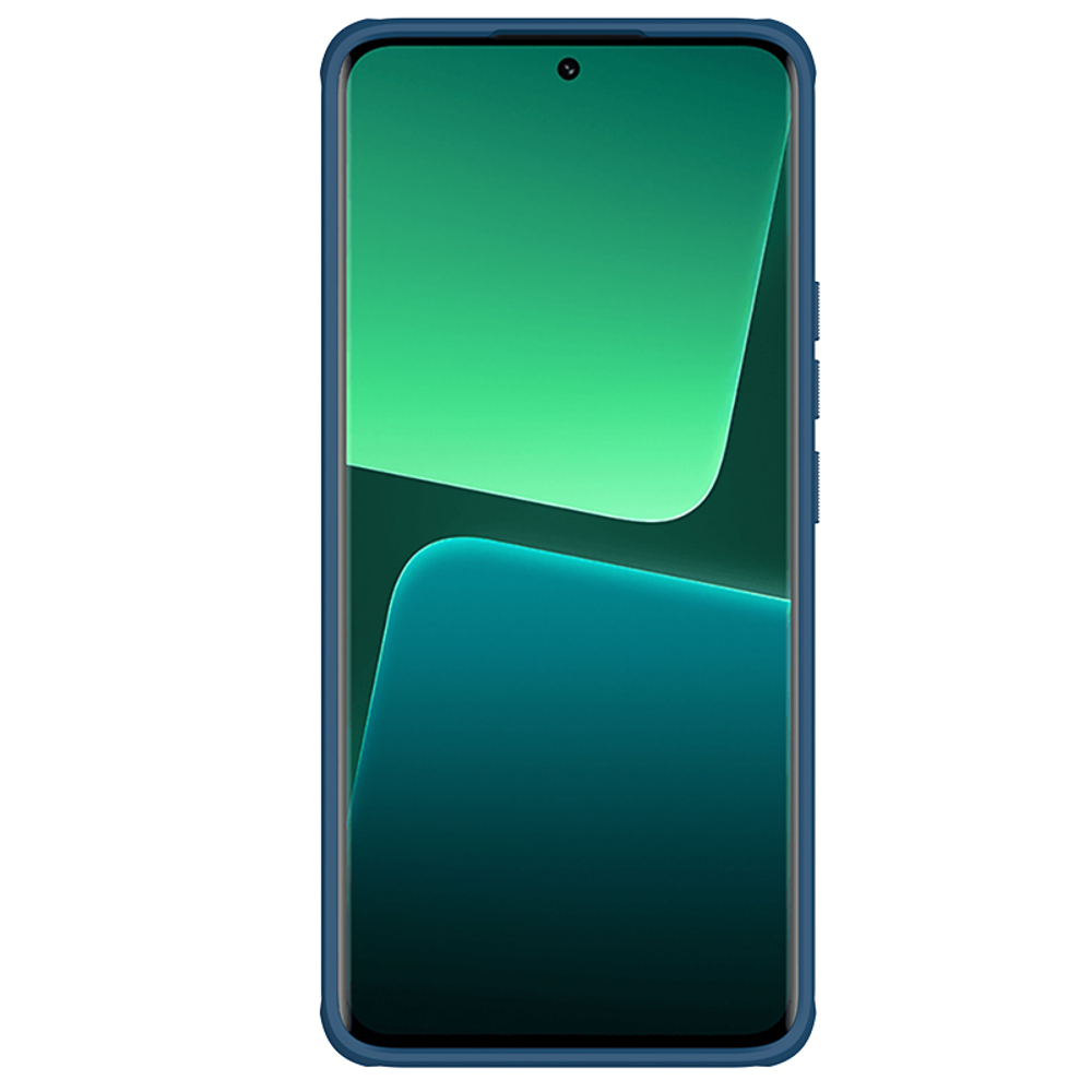 Противоударный чехол синего цвета на  Xiaomi 13 Pro от Nillkin, серия Super Frosted Shield Pro (усиленная двухкомпонентная структура)