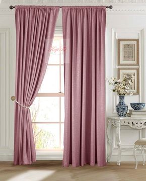 Луи (пыльная роза). Шторы из стриженного бархата