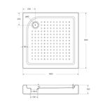 Акриловый поддон 90х90 BelBagno TRAY-BB-A-90-15-W с сифоном