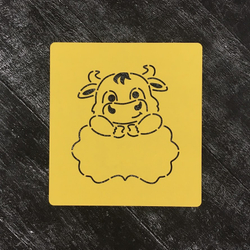 Бык №73 с большой табличкой