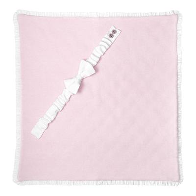 Конверт на выписку с рюшей розовый, 75х75 см