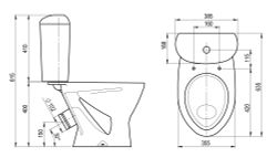 Унитаз-компакт Santeri Версия  с сидением стандарт схема