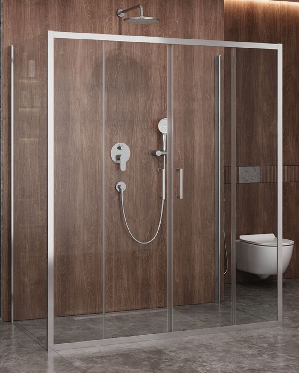 Душевой уголок Cezares MOLVENO-AH-2/2-170/90-C-Cr-IV, 170х90х195, профиль хром, стекло прозрачное