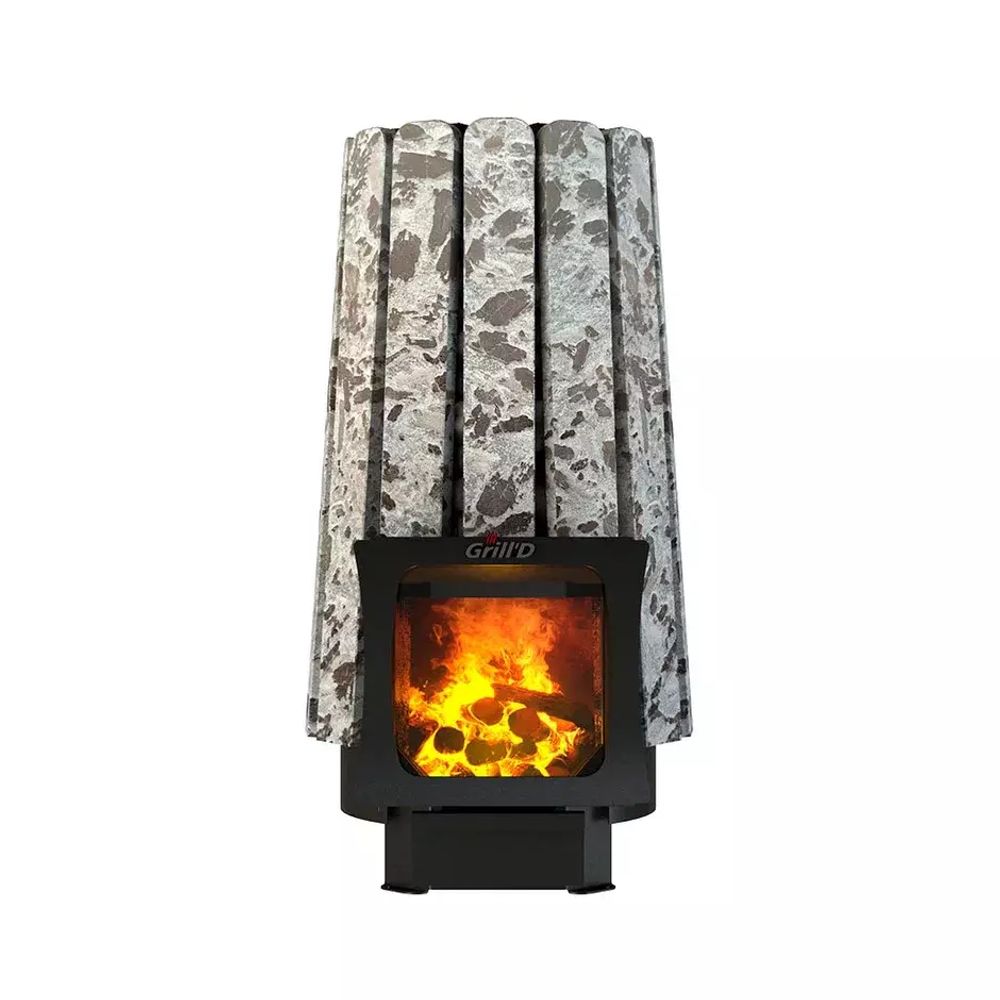 Дровяная банная печь Grill'D Cometa Vega 180 Short Window Max Stone Pro (Серпентинит)