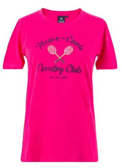 Женская теннисная футболка Monte-Carlo Country Club Vintage Print - fuxia