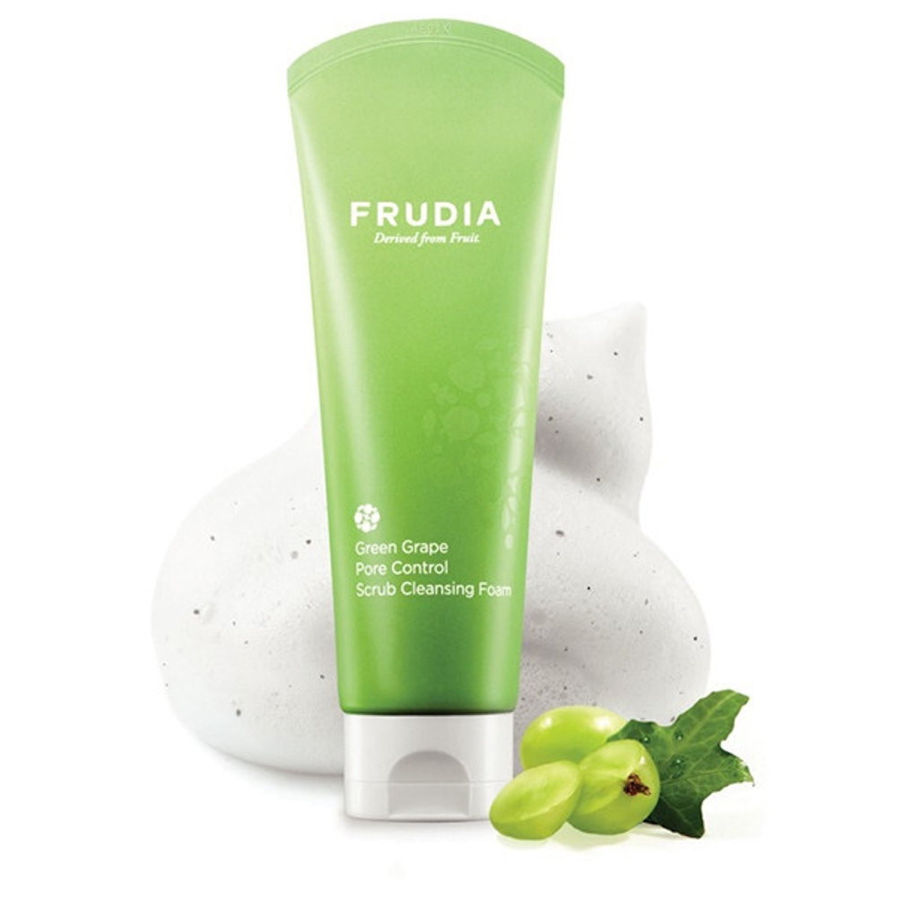 Себорегулирующий скраб-пенка для умывания с зеленым виноградом Frudia Green Grape Pore Control  Scrub Cleansing Foam 145 мл.