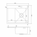 Мойка настол.монтаж 60х50 (3,0) прав. вып 3 1/2  MIXLINE PRO 20см с сифоном (бронза)