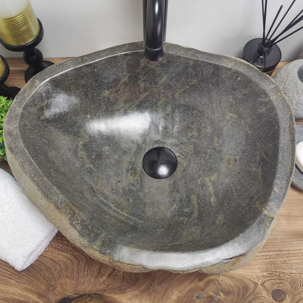 Каменная раковина из речного камня RS-6666 (48*40*15)