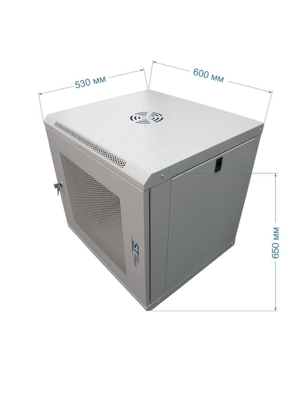 Шкаф телекоммуникационный настенный ST-NCP12U600 (СЕРЫЙ) С ПОЛКОЙ