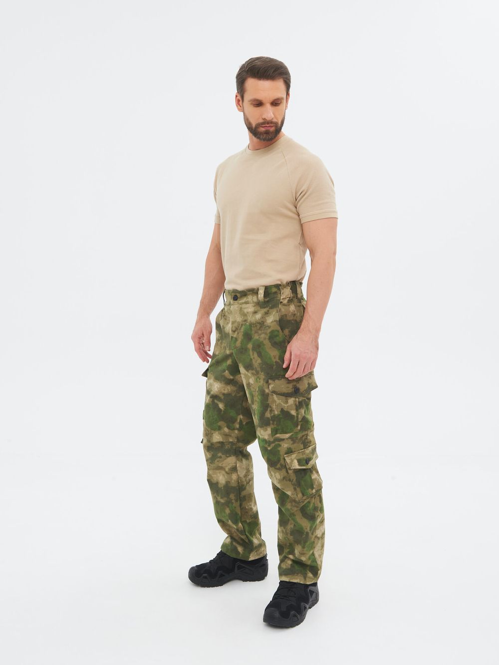 Брюки летние Крафт ткань Смесовая цвет Малахит