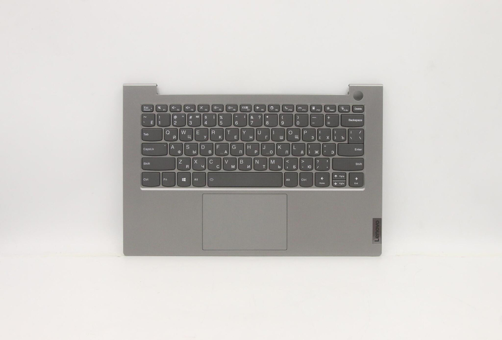 Верхняя панель с клавиатурой (топкейс) для ноутбука Lenovo ThinkBook 14 G2 ARE с подсветкой, серая , раскладка - русская (5CB1B02588)