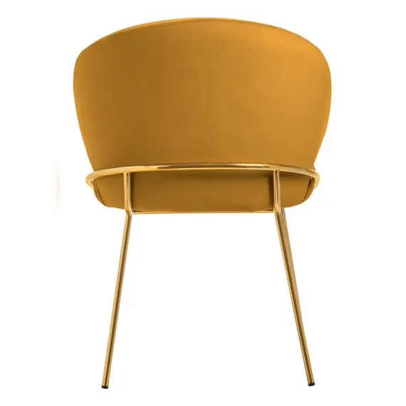 Стул Lime, оранжевый микровелюр с золотыми ножками