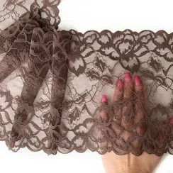 Кружево эластичное кофе 21 см